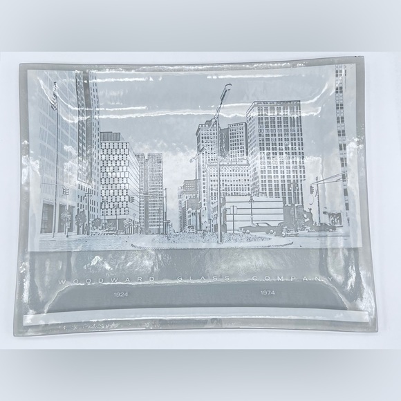 WOODWARD GLASS COMPANY Detroit Advertising Plate 1924 to 1974 VINTAGE 8.5” x 6.5 - Picture 2 of 6